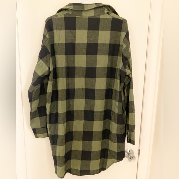 Zeagoo Olive and Black Plaid Women’s Shirt - Picture 4 of 5